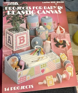 Vtg Rare Leisure Arts PROJE198CTS FOR BABY IN PLASTIC CANVAS 1981 Leaflet #206 - Picture 1 of 12