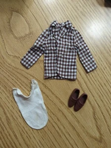 Vintage Mod Hair Ken Plaid Jacket, HTF White Dickie & Brown Loafer Shoes - Picture 1 of 11