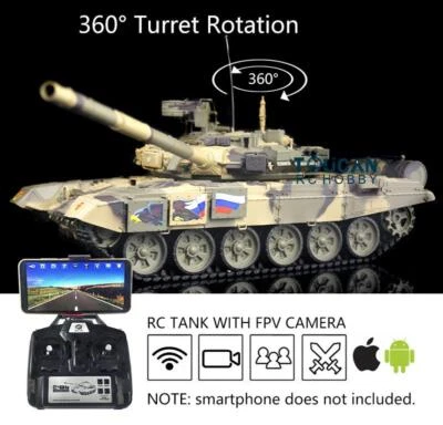 Henglong 1/16 7.0 Plastic Russia T90 RTR IR RC Tank 3938 FPV 360° Steel Gearbox - Image 1 of 4