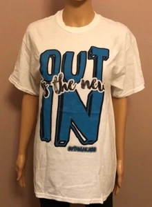 T-shirt bianca Out Is The New In Out Miami Dot Org taglia media - Foto 1 di 7