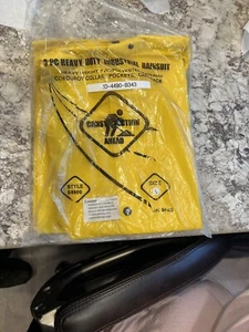 NEW Quality 3-Pc Heavy Duty Industrial Rain Suit Top Pants & Hood Pockets LARGE - Picture 1 of 4