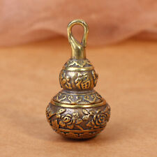 Brass Blessing Lotus Gourd Charms Lucky Key Chain Pendants Pill Box Containe QH