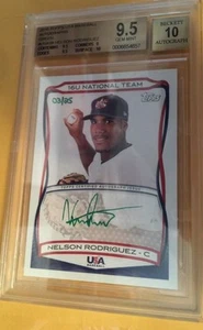 BGS 9.5 NELLIE RODRIGUEZ 2010 Topps USA RC Green 10 AUTO #3/25 Cleveland Indians - Picture 1 of 2