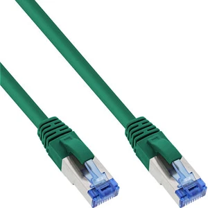 InLine® Patchkabel, S/FTP (PiMf), Cat.6A, halogenfrei, grün, 0,25m - Bild 1 von 1