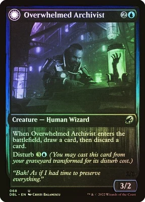 MTG FOIL Overwhelmed Archivist // Archive Haunt  - Innistrad: Double Feature - Image 1 of 2