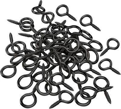 Mini ganchos de pasadores de ojo de tornillo de metal negro de 1 pulgada para hacer joyas, artes y manualidades hágalo usted mismo Foto 1 de 4