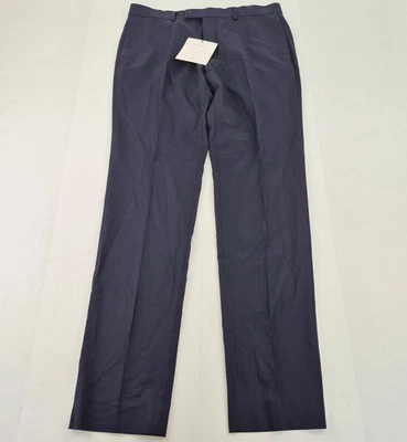 Pantalones de vestir SANDRO 42 14 W34 L33 azul lana calce clásico pantalones formales Foto 1 de 4