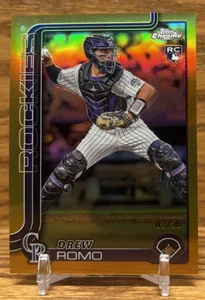 DREW ROMO Gold /50 Refractor Rookie | 2025 Topps Chrome Colorado ROCKIES #124 RC - Bild 1 von 2
