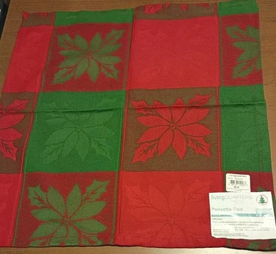 Set di 8 tovaglioli a quadri Living Quarters Pointsetta - Immagine 1 di 2