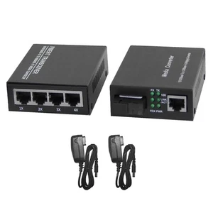 10/100M Single Mode 3KM 4 RJ45 and 1 SC fiber Port Optic Media Converter f - Picture 1 of 11