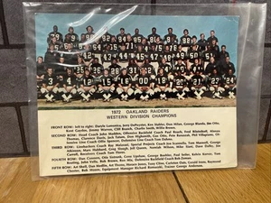 CARTE PHOTO ÉQUIPE VINTAGE ORIGINALE 1972 OAKLAND RAIDERS 5,5x7 ÉCURIE BRANCHE - Photo 1/9