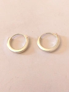 Sterling Silver Huggie Hoop Earrings Hallmarked 1.00g 12mm Gift Pouch - Picture 1 of 3