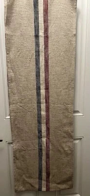 POTTERY BARN Patriotic Stripe Cotton/Linen Table Runner 18”x 108” - Image 1 of 4