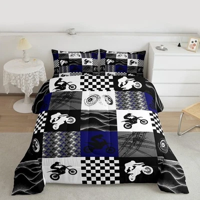 Dirt Bike Comforter Set, Motocross Rider Bedding Comforter Sets Twin, Motorcy... - Image 1 of 4