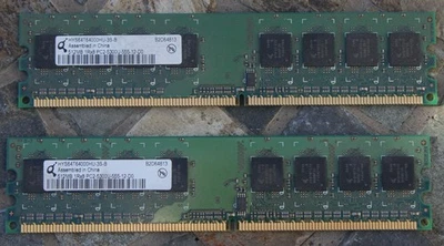 1GB (2x512) Infineon HYS64T64000HU-3S-B 512MB 1Rx8 DDR2-667 PC2-5300U-555-12-D0 Foto 1 de 3