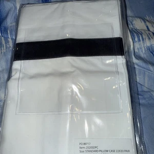 Pair Sferra ESTATE Pillowcases 22 X 33W) NEW Standard What/ Charcoal - Picture 1 of 4