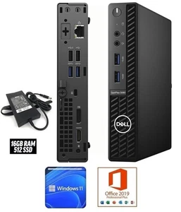 Dell 3080 Desktop Optiplex Windows 11 Pro 16GB RAM 512GB NVMe SSD Office 2019 HD - Picture 1 of 10