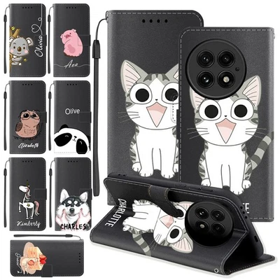 Cartoon Animals Phone Case Flip Leather Cover For Oneplus 13S 9 10 12 11R Custom
