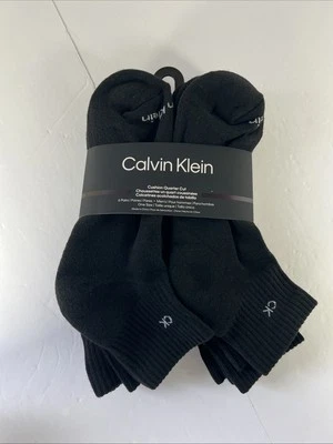 Calvin Klein 6-Pair Men's Cushion Quarter Cut Socks black Size 7-12 - Image 1 of 4