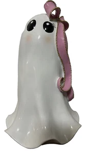 Decorazione Fantasma con Fiocco Rosa Decorazione Halloween Spettrale Carina - Foto 1 di 1