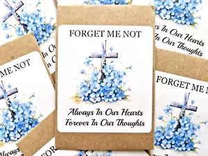 Forget Me Not Funeral Favours Memorial Remembrance Seeds Pack x 12 (F12NP) - Picture 1 of 4