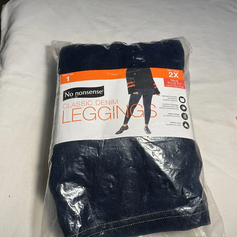 Leggings de mezclilla clásicos para mujer No Nonsense azules talla mediana nuevos sellados Foto 1 de 4