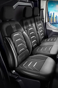 TAILORED SEAT COVERS For FORD TRANSIT CUSTOM 2015 - 2023 ART. LEATHER & JACQUARD - Picture 1 of 6