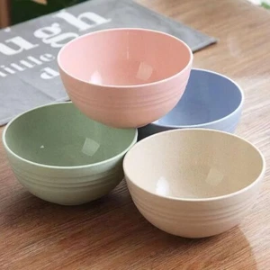 Unbreakable Cereal Bowls - 24 oz Reusable Wheat Straw Bowl Set of 4 - Picture 1 of 5