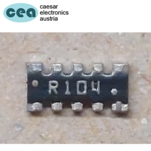 100KΩ 100K Netzwerk 8-fach bussed 10 Pin 25V ±5% 0,25W SMD 1206 [1~10 Stück] - Bild 1 von 3