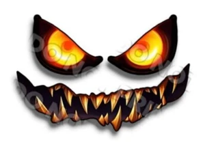 Adesivi Jack O Lanterna Decalcomanie Halloween Occhi Spaventosi Sorriso Set Completo 15" Large - Foto 1 di 3