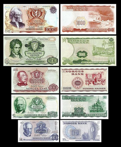 2x 10, 50, 100, 500, 1.000 Kroner - Edition 1962 - 1987 - Reproduction - 03 Cover