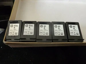 Luzem 5 pustych czarnych wkładów HP-61 / 2x XL,3 regularnych / oryginalnych. wkłady - Zdjęcie 1 z 3