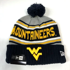 West Virginia Mountaineers NE NCAA Sideline Knit Cheer Hat~ Navy/Gold - Picture 1 of 3