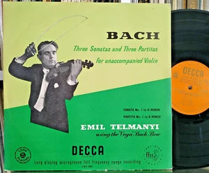 BACH Sonata & Partita No 1 Violin EMIL TELMANYI Decca LXT 2951 ED1 1954 Gold UK - Picture 1 of 4