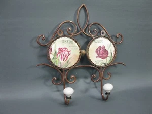 Hakenleiste Garderobe Metall 28 cm Garderobenhaken Flurgarderobe Rosen Motiv - Bild 1 von 3