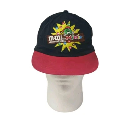 Vintage 1997 Hat Juniors Black Red Colorblock MM'S Minis Chocolate - Image 1 of 4