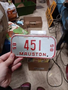 1985 To 1986 Mauston Bicycle License Plate 451 - Picture 1 of 17