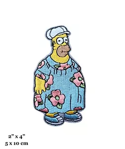 Homer Simpson Muumuu Hawaiian Dress The Simpsons Embroidered Iron On Patch - Picture 1 of 2