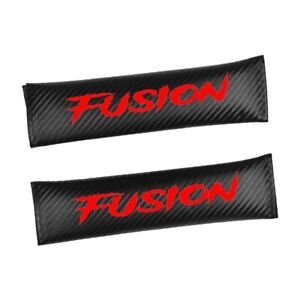 2Pcs Carbon Fiber Car Seat Belt Cover Shoulder Cushion Pad For Ford Fusion (red)