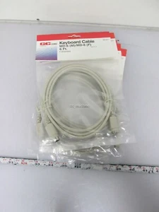 Lot of 5 New GC Electronics 45-431 Keyboard Extension Cable 6' MD-6 PS/2 - Picture 1 of 5