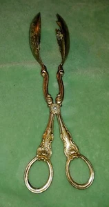 Vtg Silverplate sheffield Serving Tongs Scissor Style Salad Server - Picture 1 of 6
