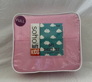 6 pc SOHO Loft Kids Pink Full Sheet Set NIP - Picture 1 of 11