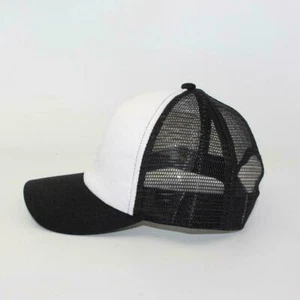Black White in 1 Style Trucker Baseball Peaked Cap SAME Post DAY FAST C1U7 - Picture 1 of 14