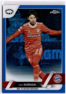 Saki Kumagai 2022-23 Topps Cromo Donna Blu Mojo Rifrattore #78 BM #070/250 - Foto 1 di 2