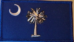 PARCHE DE BANDERA DE CAROLINA DEL SUR - BORDADO - DIXIE AZUL Y BLANCO PALMETTO - Imagen 1 de 1