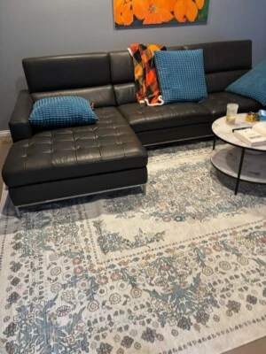  Last 3  Pcs Large Floor Rug Ivory Garland Border Lounges Carpet Non Slip Mat - image 1 of 4