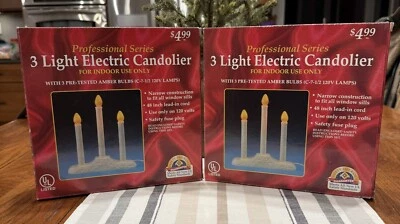 Two Vintage 3 Light Candolier Christmas Candelbras With Bulbs. Tested And Works. - Image 1 of 3