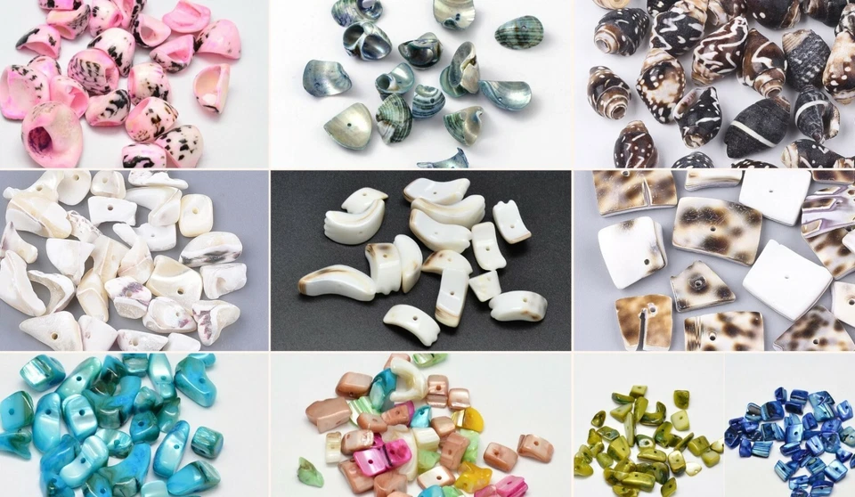 Muschel Perlen Natural Sea Shell Heishi Cowrie Chips Beads Muschelperlen - Bild 1 von 1