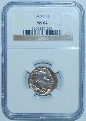 1928 D NGC MS64 Buffalo Nickel - Image 1 of 2