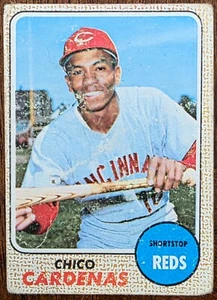 1968 TOPPS CHICO CARDENAS CINCINNATI REDS CARD #23 POOR SURFACE - Picture 1 of 2